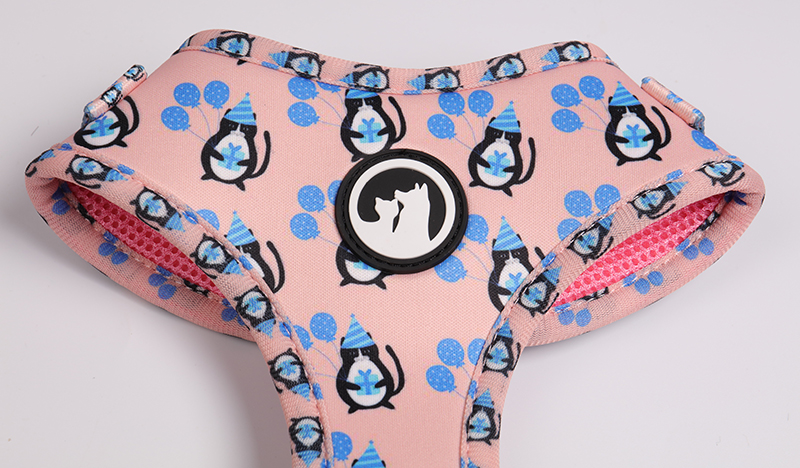 OKEYPETS - OKEYPETS Egyedi Mintájú Luxus Nyomtatású Kisállat Nyakörv Póráz Puha, Kényelmes, Állítható Kutyahám Szett Rózsaszín Kisállat Nyakörv Póráz/Kutyahám Szett 17