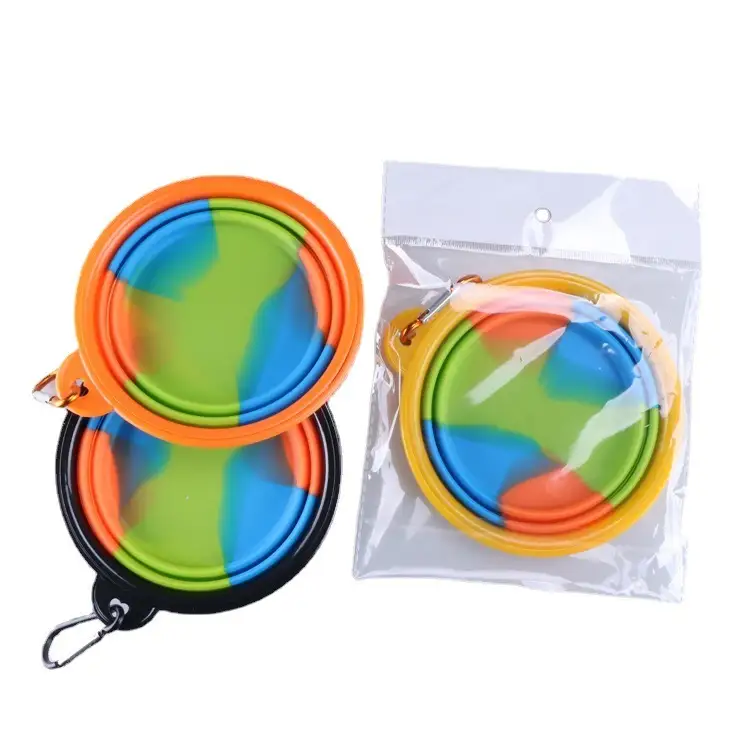 OKEYPETS - OKEYPETS Bol pliabil multifuncțional din silicon, portabil, pentru călătorii în aer liber, pentru hrană și apă pentru animale de companie, bol pentru câini 1