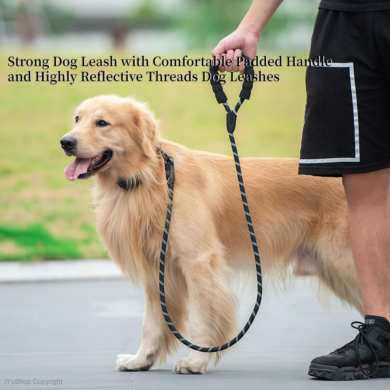 OKEYPETS - Laisse de course personnalisée OKEYPETS pour animaux de compagnie, mousqueton robuste, corde réfléchissante en nylon tressé. 8