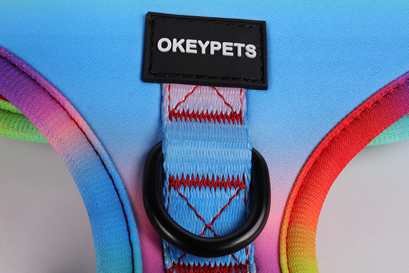 OKEYPETS - OKEYPETS Lyxigt vadderat valphalsband med handtag Vändbart andningsbart nätväst Moderiktig hundsele med koppel Husdjurshalsband koppel/hundsele set 19