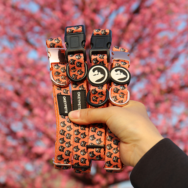 Coleiras para animais de estimação OKEYPETS, design de luxo para cães, logotipo personalizado, macias, confortáveis ​​e hipoalergênicas, com impressão reciclada. 7