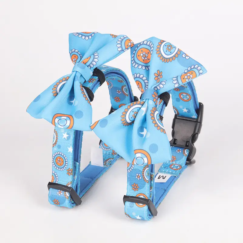 OKEYPETS - Bekalan Haiwan Peliharaan OKEYPETS Sublimasi Label Persendirian Leher Mewah Bergaya Lembut Kolar Leher Anjing Bowtie Tersuai Dengan Kolar Anjing Neoprena Logo 1