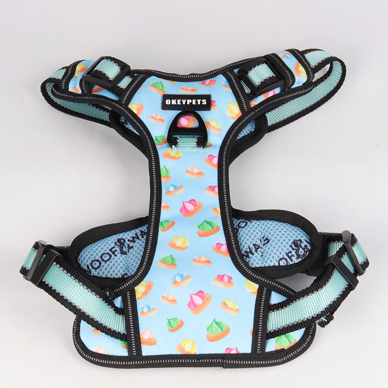 Szelki dla psa OKEYPETS, dwustronne, oddychające, z siateczki, z wyściełaną kamizelką, z neoprenu 19