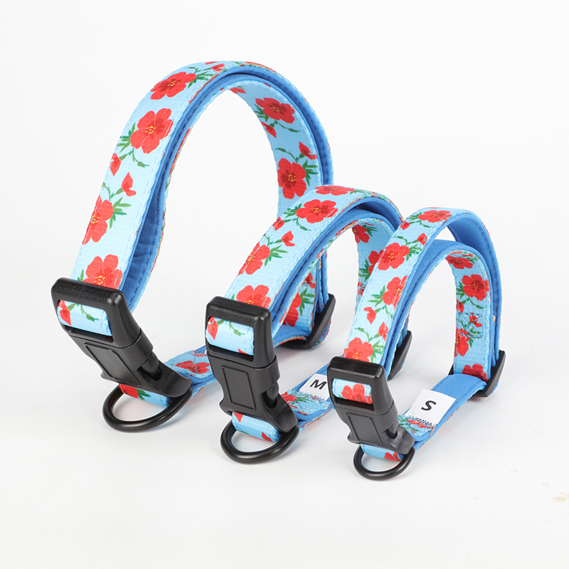 OKEYPETS Veľkoobchodný vzorový dizajn na mieru Mäkký bezpečnostný neoprénový polstrovaný nastaviteľný obojok pre psov s retiazkou 8