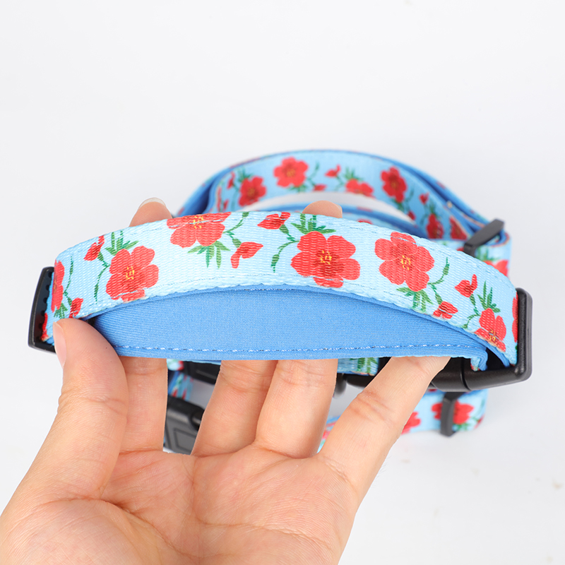 OKEYPETS Veľkoobchodný vzorový dizajn na mieru Mäkký bezpečnostný neoprénový polstrovaný nastaviteľný obojok pre psov s retiazkou 10