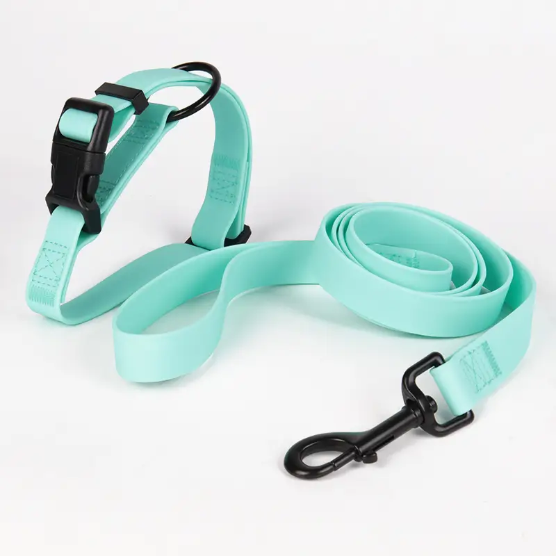 OKEYPETS - Set Kolar Tali Anjing Bergaya Promosi Permukaan Licin Rintangan Tegangan Kuat Anyaman Bersalut PVC Tersuai Reben Tersuai 1