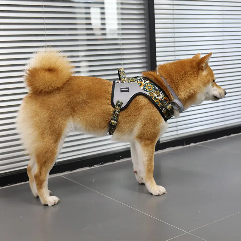 OKEYPETS - Harnais pour chien en tissu Oxford résistant, sublimé, ajustable et respirant, pour grands chiens de qualité supérieure. Harnais réfléchissant pour chien. 1