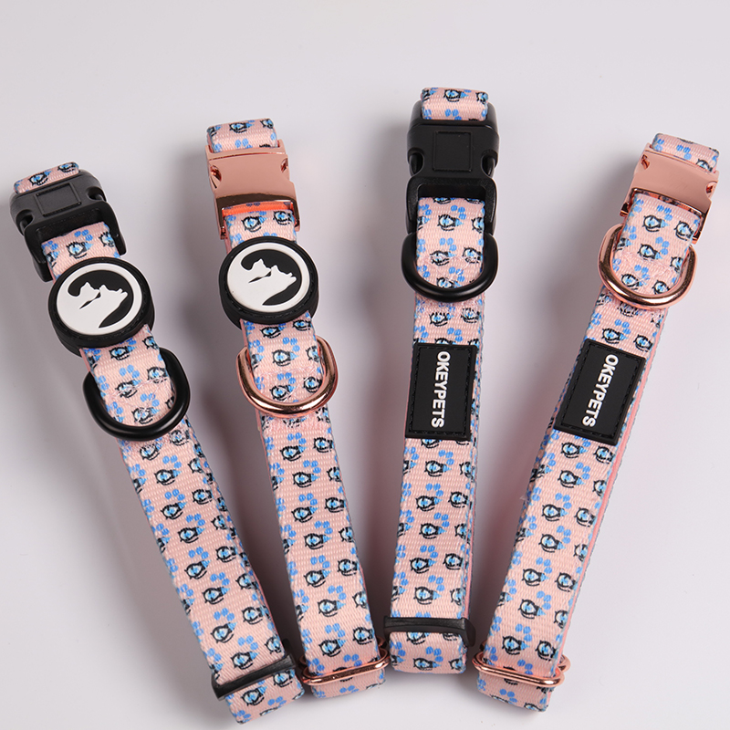 OKEYPETS - OKEYPETS Custom Reversible Quick Release D ring Soft Neoprene Padded Dog Doggy Collar Neoprene Dog Collar 11