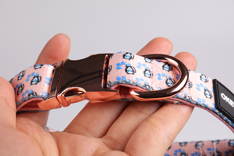 OKEYPETS - OKEYPETS Custom Reversible Quick Release D ring Soft Neoprene Padded Dog Doggy Collar Neoprene Dog Collar 13