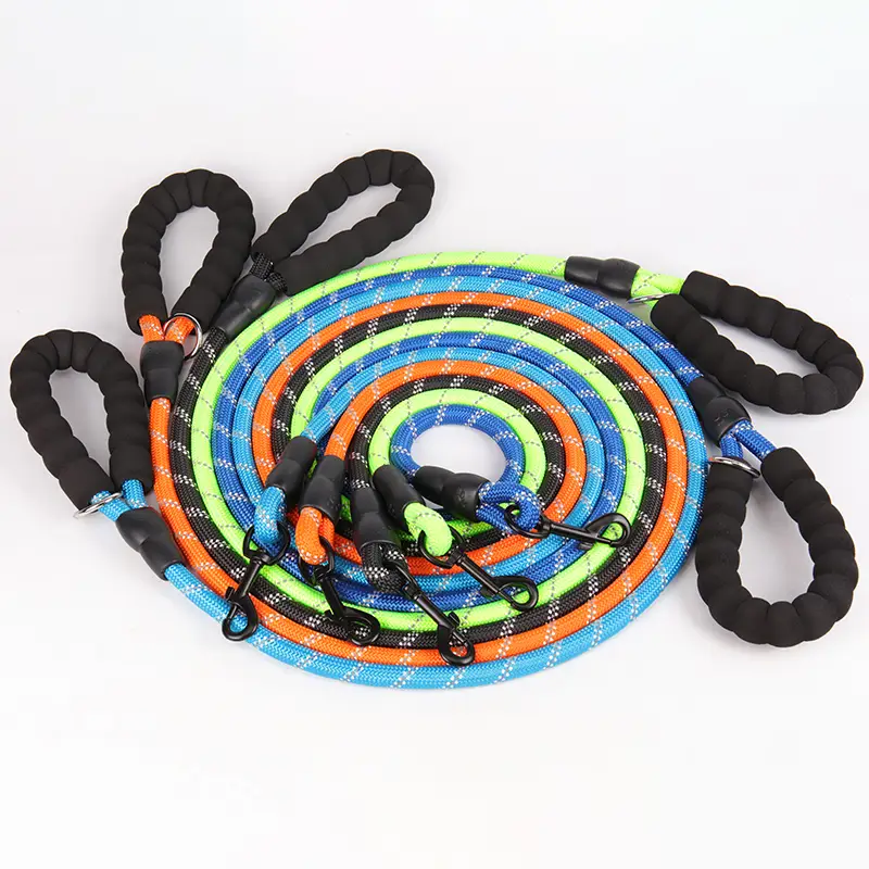 OKEYPETS - OKEYPETS Kisállat kültéri sportpóráz kiképzéshez, tartós fonott nejlon hegymászó fényvisszaverő kötéllel, kutyapóráz, kutyapóráz kötéllel 1