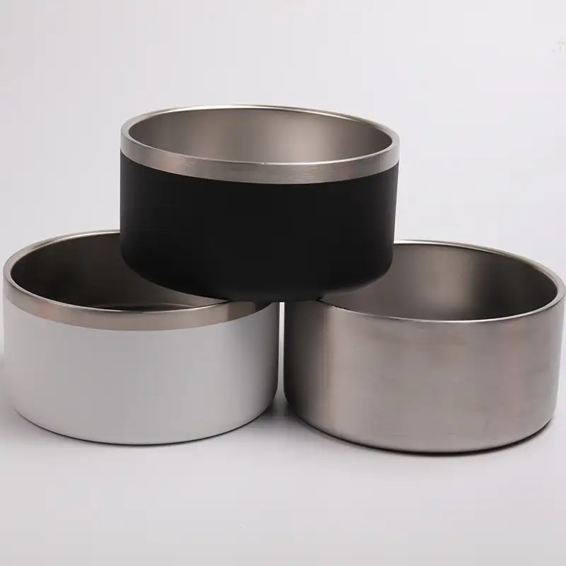 OKEYPETS - Bol răcoritor pentru animale de companie OKEYPETS, design interior neted, multicolor, bol din oțel inoxidabil ușor de curățat, pentru hrana câinilor 1