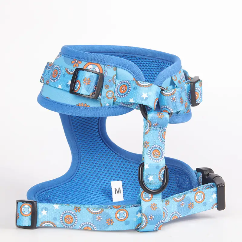 OKEYPETS - OKEYPETS Vestă personalizată cu imprimeu de logo, sublimare, reversibilă, reglabilă, din plasă moale, căptușită, ham de siguranță personalizat pentru câini în aer liber, ham din neopren 1