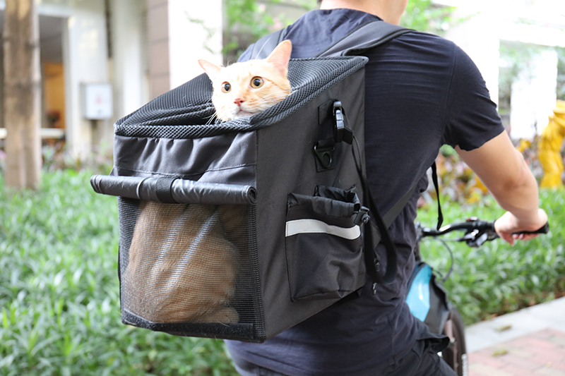 OKEYPETS - OKEYPETS mājdzīvnieku pārnēsāšanas grozs ar velosipēdu, ērts un polsterēts plecu siksnas mājdzīvnieku ceļojumu pārnēsāšanas mugursomas soma mājdzīvnieku ceļojumu pārnēsāšanas soma 8