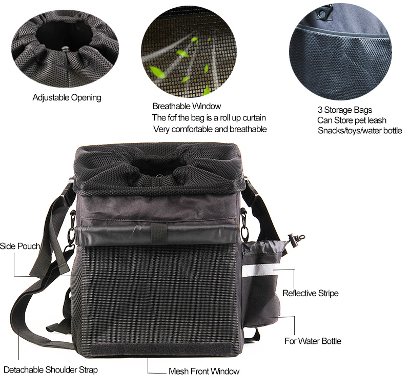 OKEYPETS - OKEYPETS mājdzīvnieku pārnēsāšanas grozs ar velosipēdu, ērts un polsterēts plecu siksnas mājdzīvnieku ceļojumu pārnēsāšanas mugursomas soma mājdzīvnieku ceļojumu pārnēsāšanas soma 10