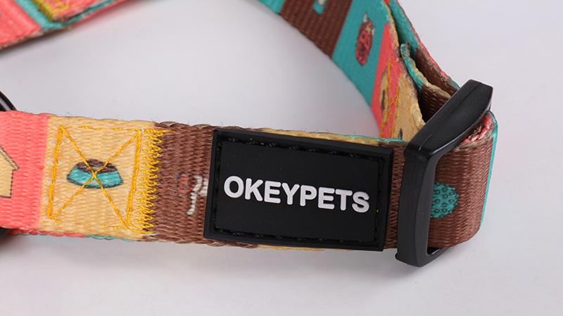 OKEYPETS - Harnais pour chien OKEYPETS Durabilité et résistance, sangle de harnais à dégagement rapide, sac à dos confortable et ajustable, harnais personnalisé en sangle polyester 13