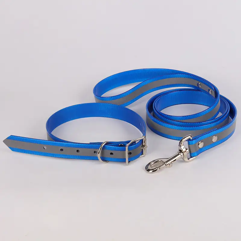 OKEYPETS - OKEYPETS Nouvelle laisse pour animaux de compagnie en sangle TPU souple réfléchissante avec revêtement en caoutchouc - Collier et laisse pour chien - Ensemble collier/harnais pour chien 1