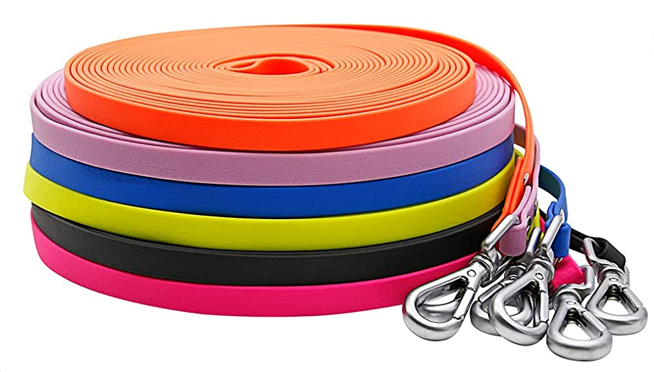 OKEYPETS - OKEYPETS Nouvelle laisse pour animaux de compagnie en sangle TPU souple réfléchissante avec revêtement en caoutchouc - Collier et laisse pour chien - Ensemble collier/harnais pour chien 8