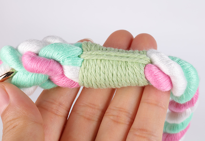 Laisse en corde de coton tressée, teinte naturelle et durable, personnalisée et teintée, pour l'entraînement à l'escalade et au dressage des chiens, vendue en gros. 10