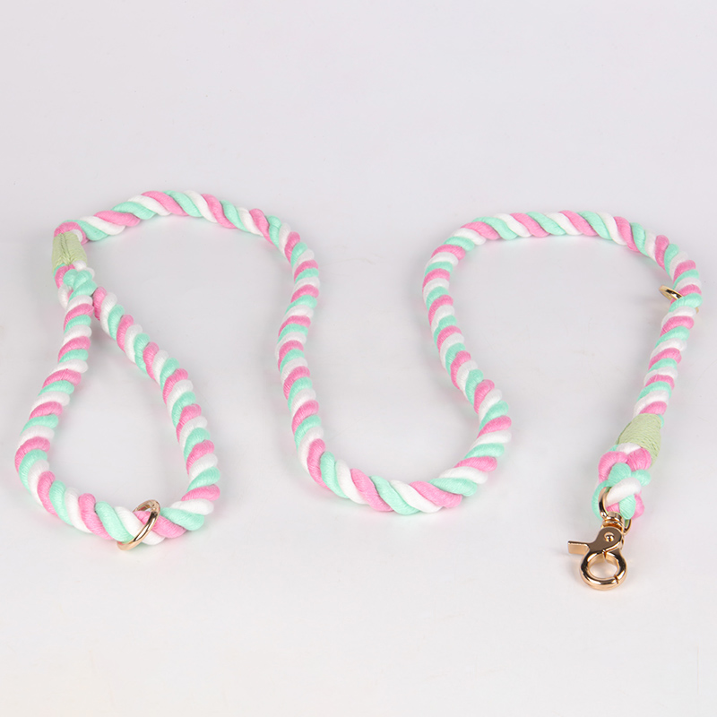 Laisse en corde de coton tressée, teinte naturelle et durable, personnalisée et teintée, pour l'entraînement à l'escalade et au dressage des chiens, vendue en gros. 8