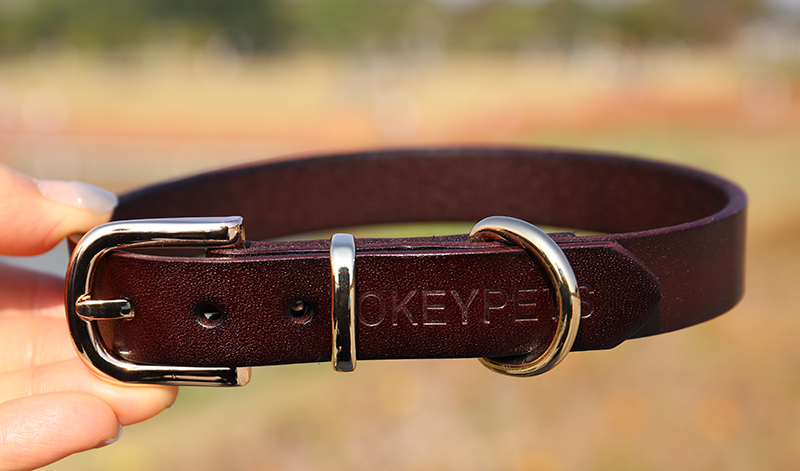 أوكي بيتس - أوكي بيتس، أطواق كلاب جلدية فاخرة بألوان مخصصة بالجملة، مع لوحة اسم منقوشة، مصنوعة من الجلد الطبيعي، أطواق كلاب من تصميم أشهر المصممين 10