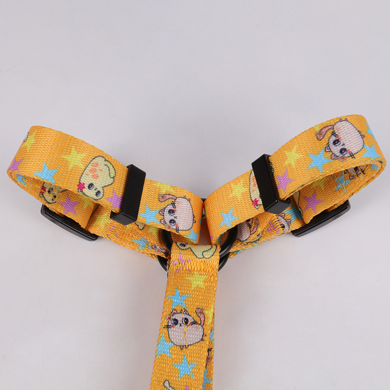 Harnais pour chien OKEYPETS Custom H, rembourré, imprimé à motifs, en polyester, réglable, ceinture de sécurité pour animaux de compagnie 10