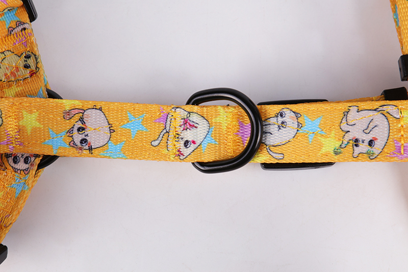 Harnais pour chien OKEYPETS Custom H, rembourré, imprimé à motifs, en polyester, réglable, ceinture de sécurité pour animaux de compagnie 11