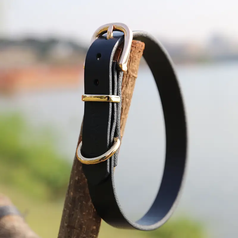 OKEYPETS - Collier pour chien OKEYPETS personnalisé, disponible en différentes tailles, en cuir de vachette véritable robuste et rembourré. 1