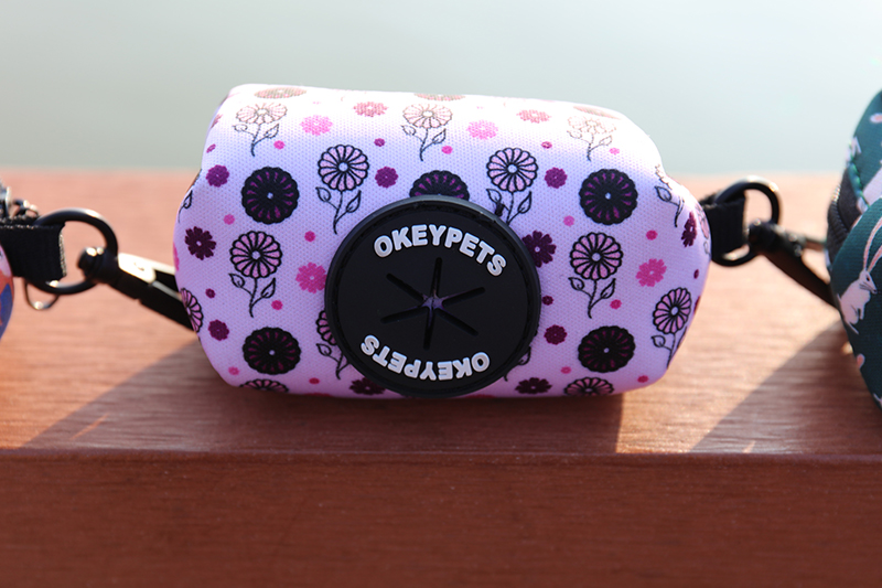 OKEYPETS Brugerdefineret Print Afføringspose Holder Dispenser Neopren Hunde Afføringspose Holder 9