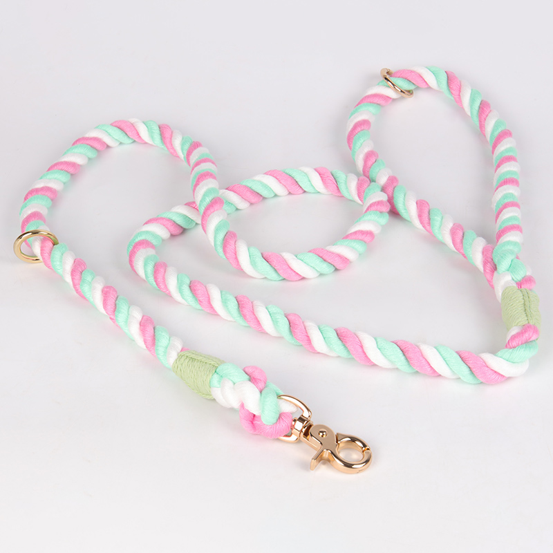 OKEYPETS - OKEYPETS Ombre kézzel készített pamut heveder erős, egyedi, nagy teherbírású kötélpóráz kutyáknak kutyapóráz 10