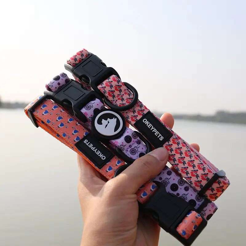 OKEYPETS - OKEYEPETS Custom Brand Dog Collar Running Double Layers Neoprene Padded Soft Dog Accessories Luxury Collars Neoprene Dog Collar 1