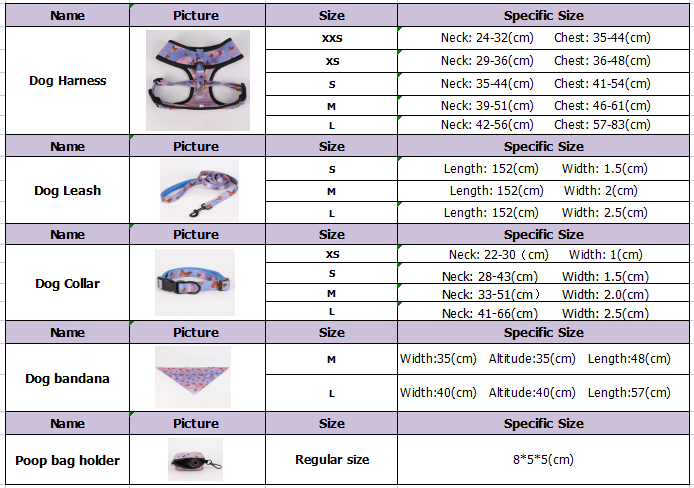 OKEYPETS Custom Pet Collar Sets Printing pattern Quick-Release Buckle Neoprene Mesh Dog Harness 11