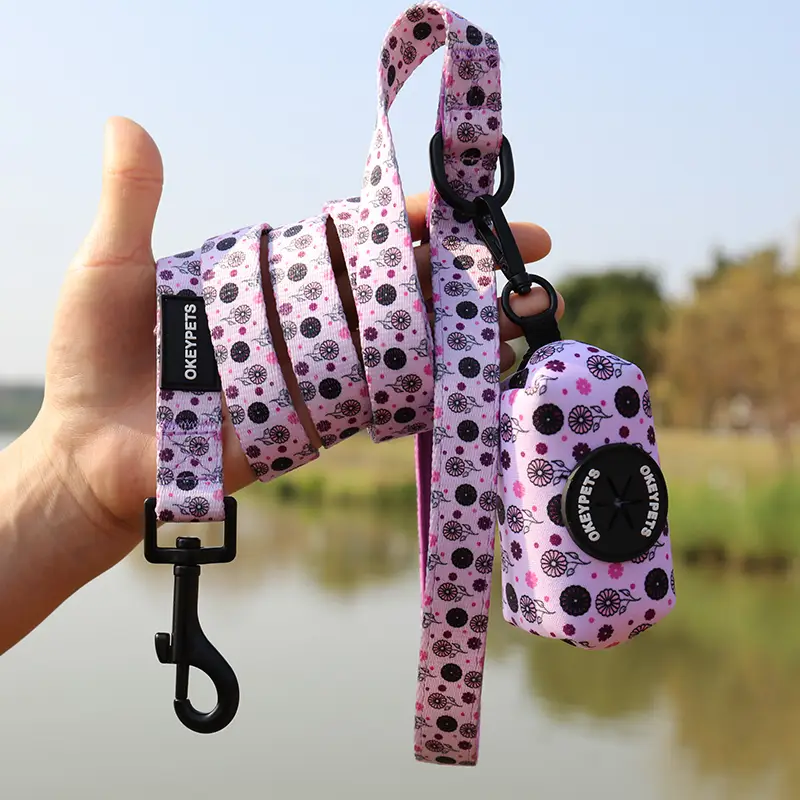OKEYPETS - OKEYPETS Vente en gros Laisse de luxe imprimée pour chiots, taille standard, motif personnalisable, accessoires pour animaux de compagnie, tous les produits 1