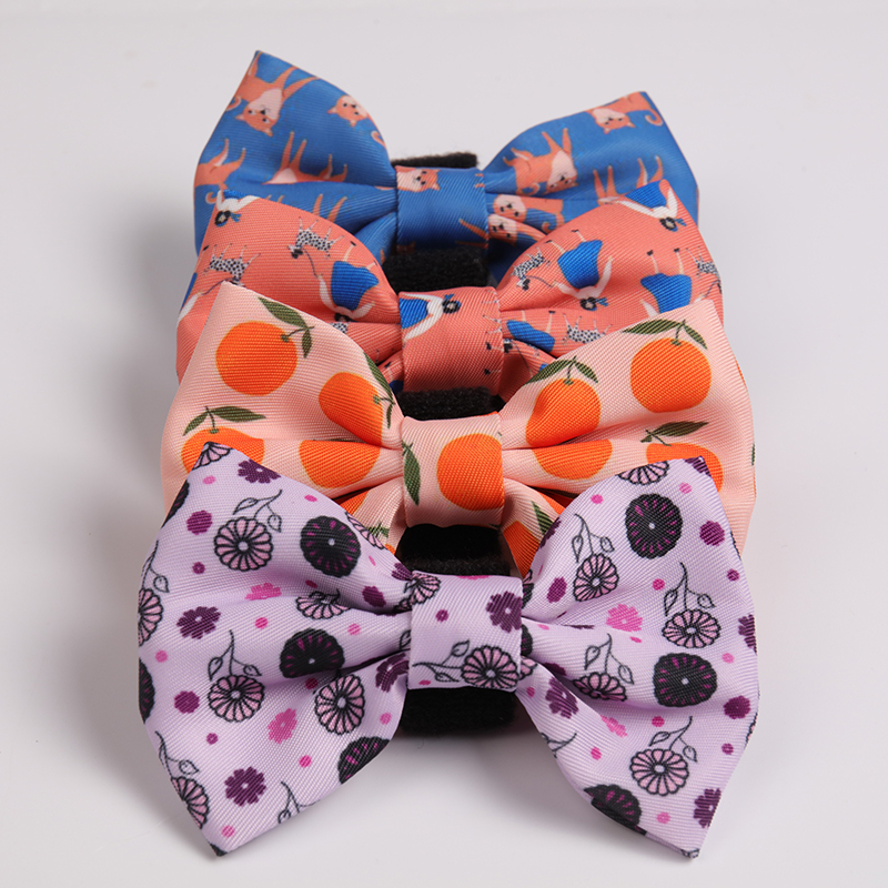 OKEYPETS - OKEYPETS Nœud papillon personnalisé en polyester pour animaux de compagnie, imprimé avec un joli motif, pour chien, accessoire de collier. 9
