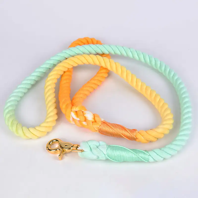 OKEYPETS - OKEYPETS Vente en gros de laisses écologiques colorées à dégradé de couleurs, teintes à la main, en corde ombrée 1