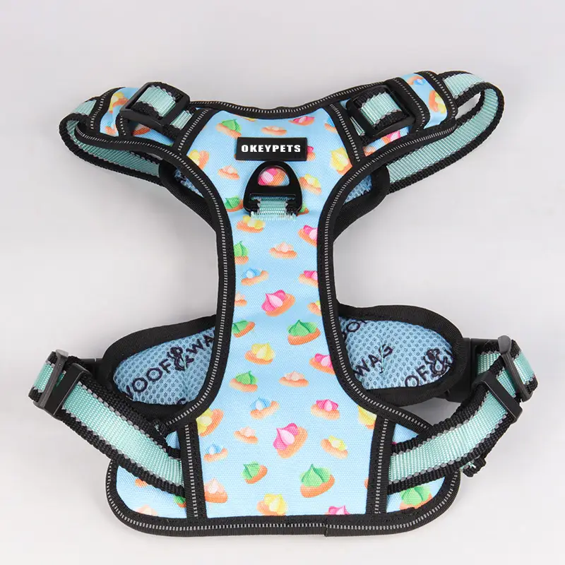 OKEYPETS - Accessoires pour chiens réfléchissants personnalisés OKEYPETS Gilet léger anti-traction de qualité supérieure Harnais réglable pour animaux de compagnie Harnais réfléchissant pour chien 1