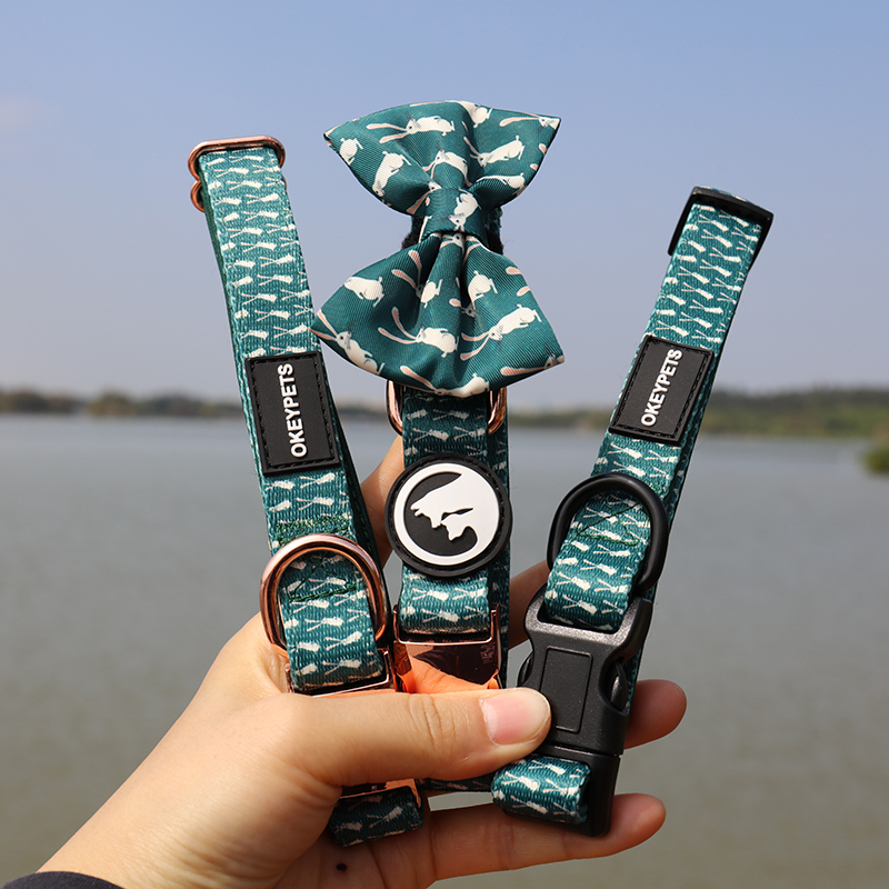 OKEYPETS Vente en gros Nœuds papillon pour chiens colorés et personnalisés, de créateurs variés, sublimés, uniques, à motifs floraux 9