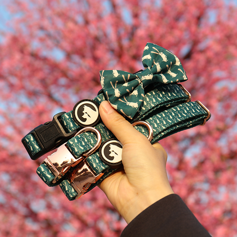 OKEYPETS - OKEYPETS Vente en gros de nœuds papillon vierges pour animaux de compagnie, impression par sublimation, de luxe et de haute qualité, vert, pour chien. 9