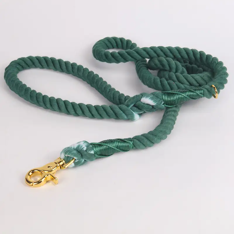 OKEYPETS - OKEYPETS Laisse personnalisée ombrée en coton, fabriquée à la main, résistante et ajustable pour chiens d'escalade. 1