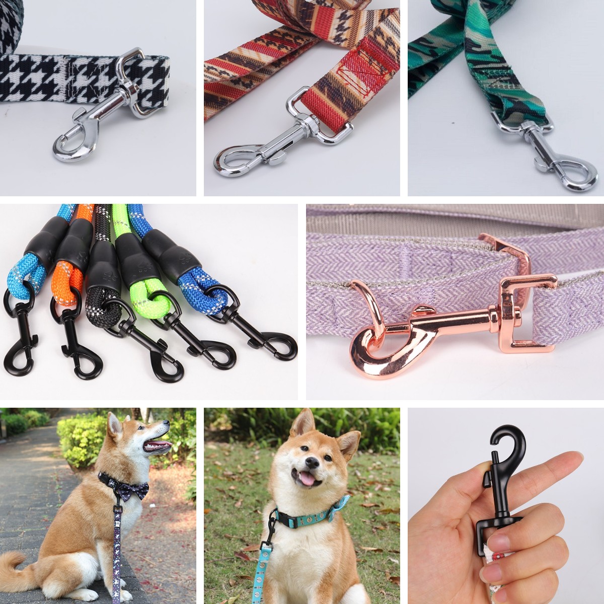 OKEYPETS - OKEYPETS Petite bandoulière de sac à main robuste pour chien, accessoires de fixation pour collier et laisse, boucle pivotante en métal. 18
