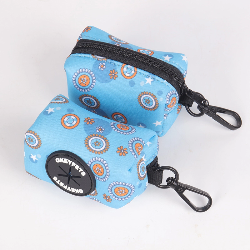 OKEYPETS Pet Accessories Dog leash Attachment Zippered Pouch Neoprene Dog Waste Bag Dispenser 10