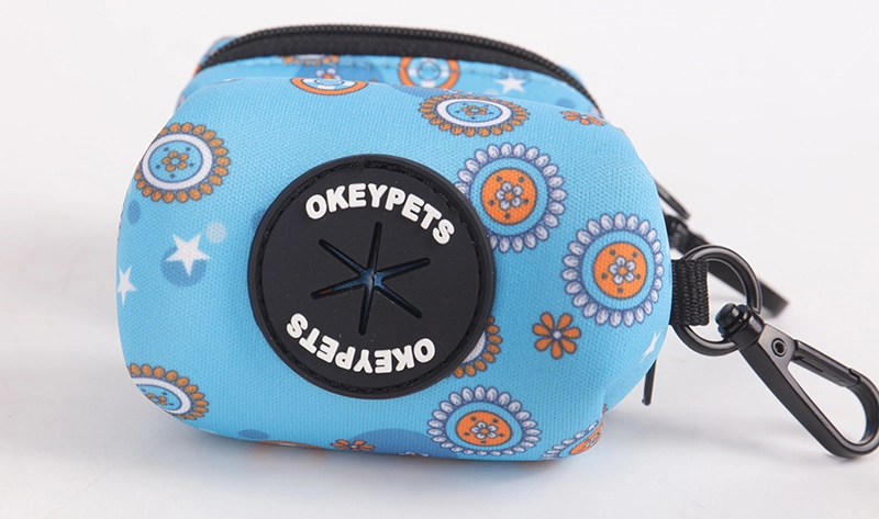 OKEYPETS Pet Accessories Dog leash Attachment Zippered Pouch Neoprene Dog Waste Bag Dispenser 8