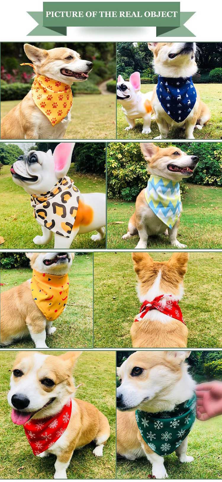 OKEYPETS Foulard pour chien lavable en forme de triangle, bandana ajustable pour animaux de compagnie 12