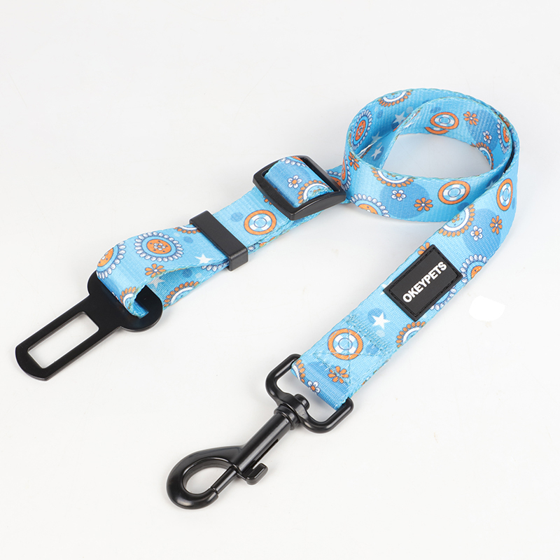 OKEYPETS - Fabricant chinois OKEYPETS Laisse de voiture pour animaux de compagnie en polyester, confortable et réglable, ceinture de sécurité pour chien 13