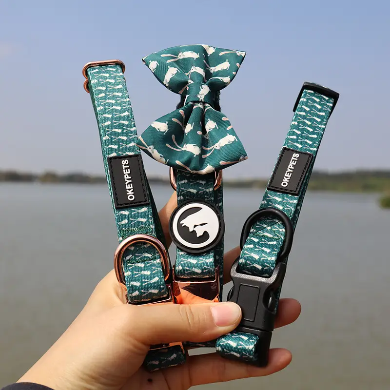 OKEYPETS - OKEYPETS Private Label Safety High-Strength Buckle & D-ring Softness Customizsed Logo Pet Dog Collar Neoprene Dog Collar 1