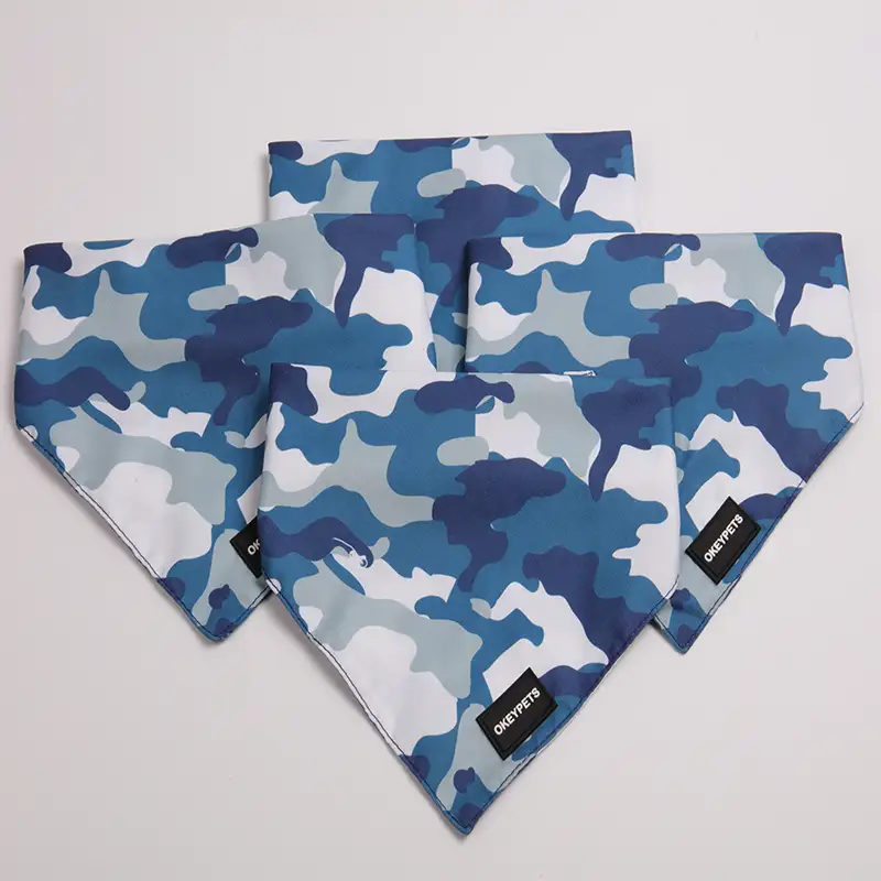 OKEYPETS - Bandana pour chien OKEYPETS en gros, double épaisseur, respirant, uni et imprimé, de luxe 1