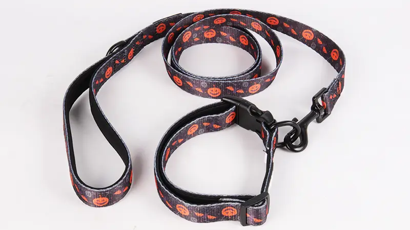 Kolar Halloween Anjing OKEYPETS dengan Set Tali Haiwan Peliharaan Kolar dan Tali Anjing Boleh Laras Tugas Berat 1