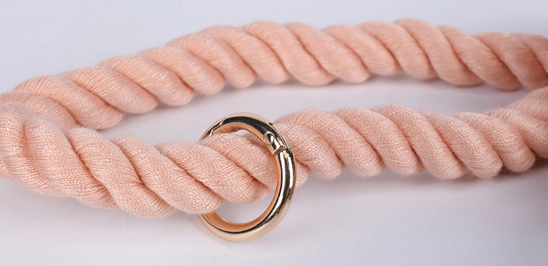 OKEYPETS Atraktivní ručně vyráběné bavlněné pletené paracordové vodítko pro psy v zaprášené růžové barvě 14