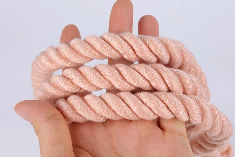 OKEYPETS Atraktivní ručně vyráběné bavlněné pletené paracordové vodítko pro psy v zaprášené růžové barvě 12