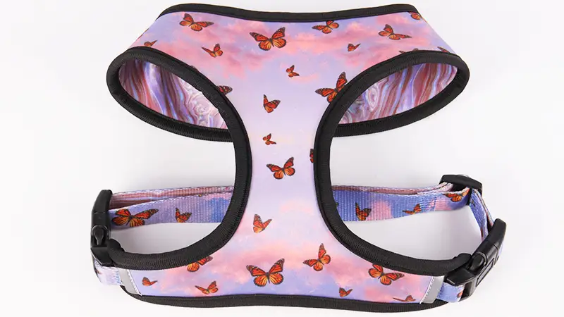 OKEYPETS Miękka, wyściełana kamizelka dla zwierząt z neoprenu, odwracalna, dekoracyjna uprząż dla psa, z nadrukiem według własnego projektu 1
