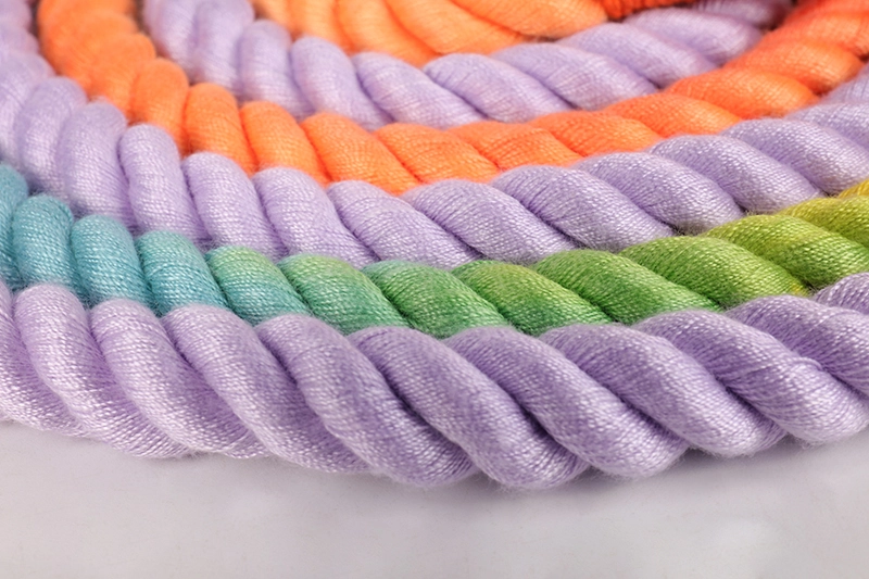 OKEYPETS Vente en gros, laisses arc-en-ciel personnalisées en coton naturel écologique faites à la main pour grands chiens. 16